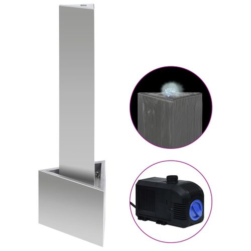 Fontaine De Jardin Argenté 37,7x32,6x110 Cm Acier Inoxydable