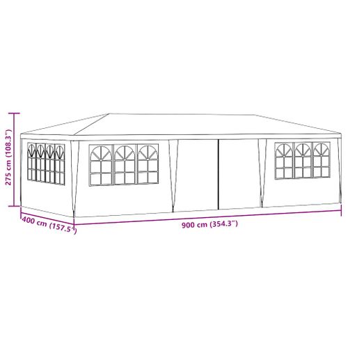 Tente De Réception Avec Parois Latérales 4x9 M Vert 90 G/m²