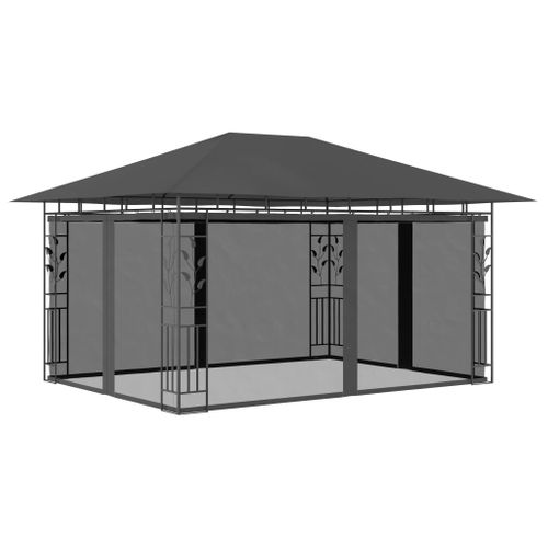 Belvédère Avec Moustiquaire 4x3x2,73 M Anthracite 180 G/m²