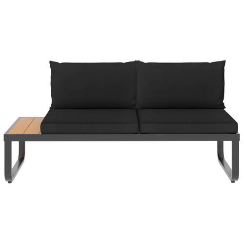 Canapé D'angle De Jardin à 4 Places Avec Coussins Aluminium Wpc