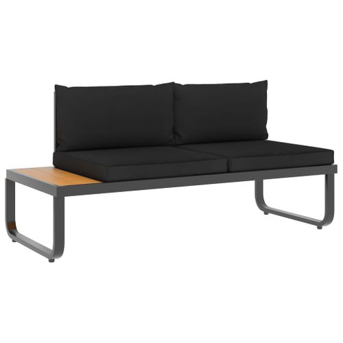 Canapé D'angle De Jardin à 4 Places Avec Coussins Aluminium Wpc