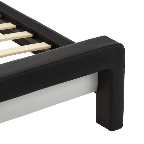 Cadre De Lit Noir Et Blanc Similicuir 120 X 200 Cm