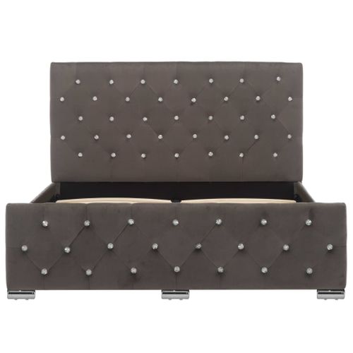 Cadre De Lit Sans Matelas Gris Tissu 120x200 Cm