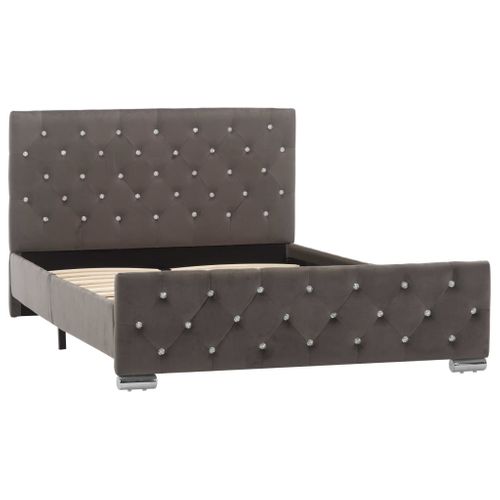 Cadre De Lit Sans Matelas Gris Tissu 120x200 Cm