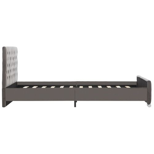 Cadre De Lit Sans Matelas Gris Tissu 120x200 Cm