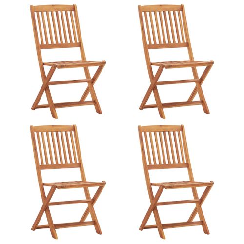 Chaises Pliables D'extérieur 4 PCs Bois D'acacia Solide
