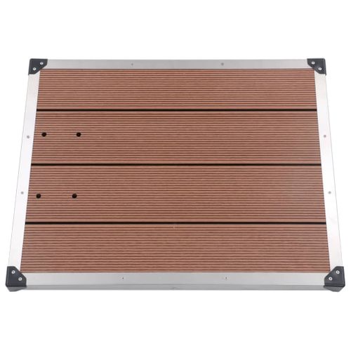 Receveur De Douche Extérieur Wpc Inox 80x62 Cm Marron