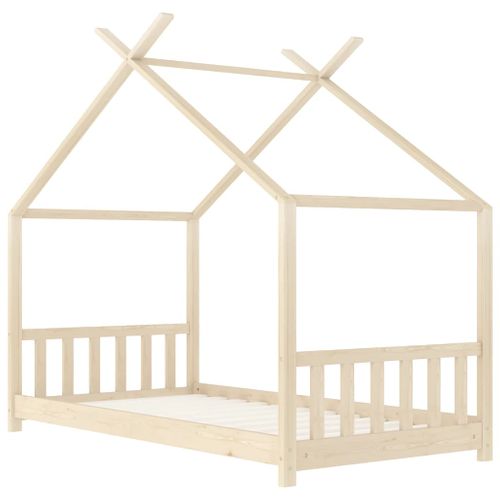 Lit cabane enfant Bois De Pin Massif 70x140 Cm