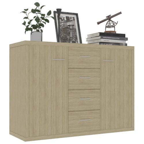 Buffet Chêne Sonoma 88x30x65 Cm Bois Contreplaqué