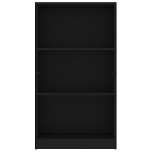 Bibliothèque 3 Niveaux Noir 60x24x109 Cm Bois Contreplaqué