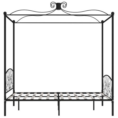 Cadre De Lit à Baldaquin Sans Matelas Noir Métal 120x200 Cm