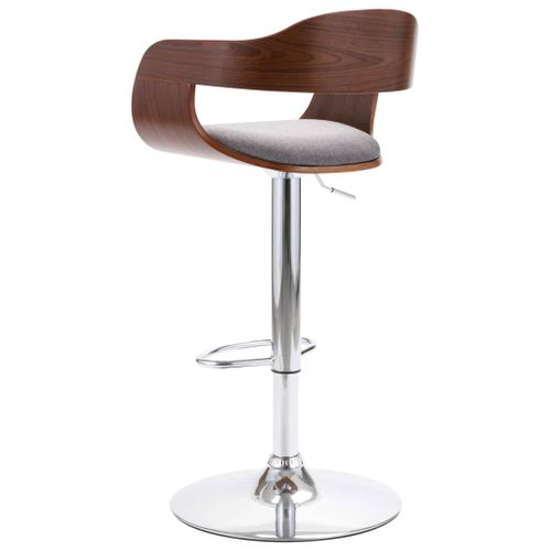 Tabouret De Bar Contreplaqué Et Tissu Gris