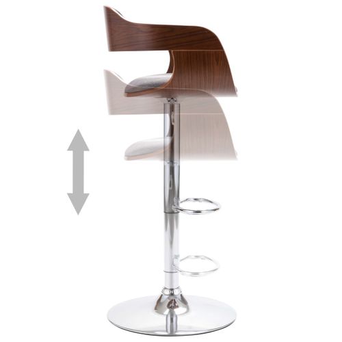 Tabouret De Bar Contreplaqué Et Tissu Gris