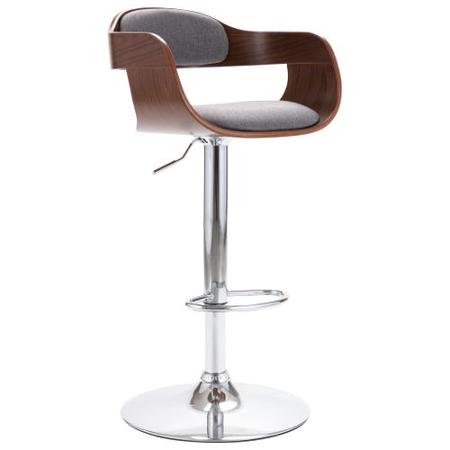 Tabouret De Bar Contreplaqué Et Tissu Gris