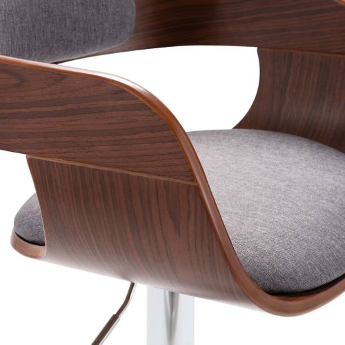 Tabouret De Bar Contreplaqué Et Tissu Gris