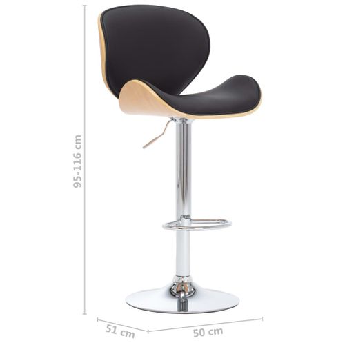 Tabouret De Bar Noir Similicuir