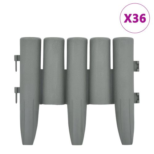 Bordures De Pelouse 36 Pièces Gris 10 M Pp