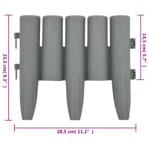 Bordures De Pelouse 36 Pièces Gris 10 M Pp