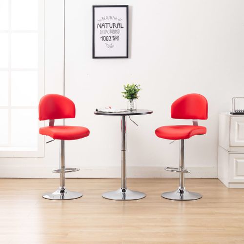Tabourets De Bar Lot De 2 Rouge Simili