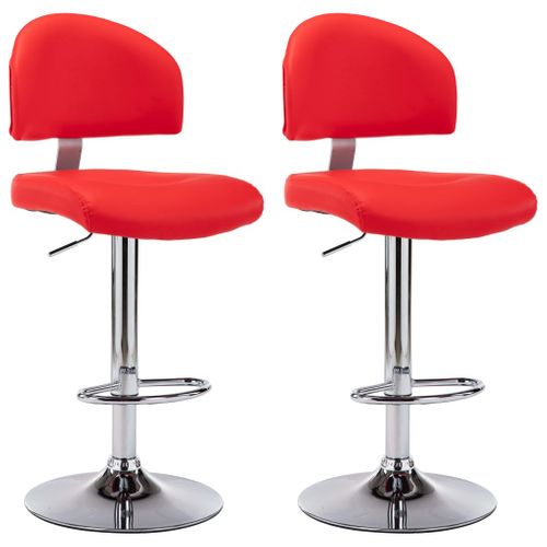 Tabourets De Bar Lot De 2 Rouge Simili