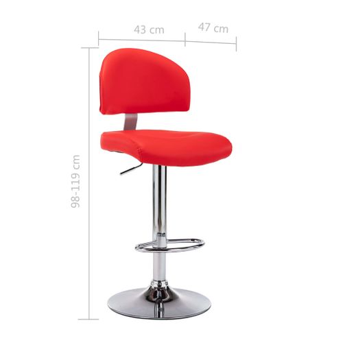 Tabourets De Bar Lot De 2 Rouge Simili
