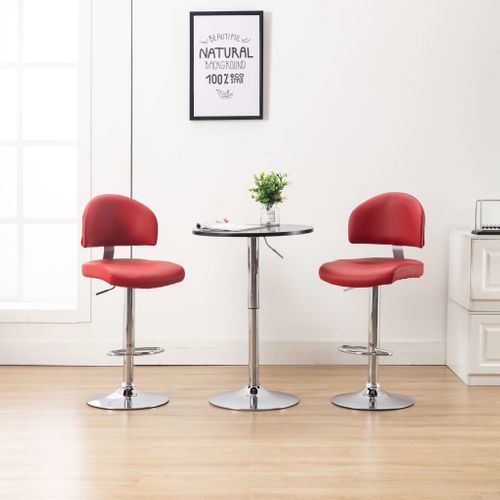 Tabourets De Bar Lot De 2 Rouge Bordeaux Simili