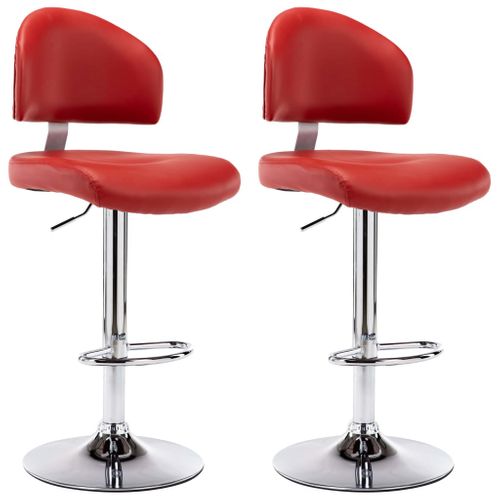 Tabourets De Bar Lot De 2 Rouge Bordeaux Simili