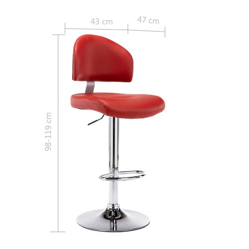 Tabourets De Bar Lot De 2 Rouge Bordeaux Simili