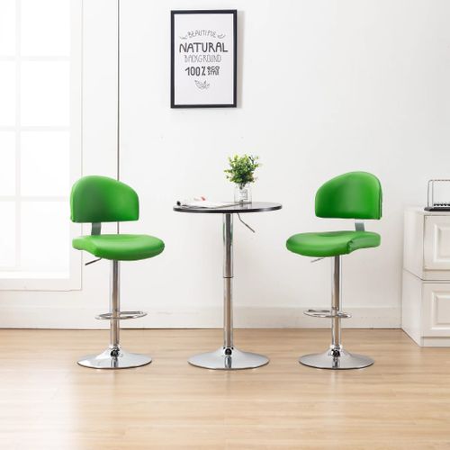 Tabourets De Bar Lot De 2 Vert Simili