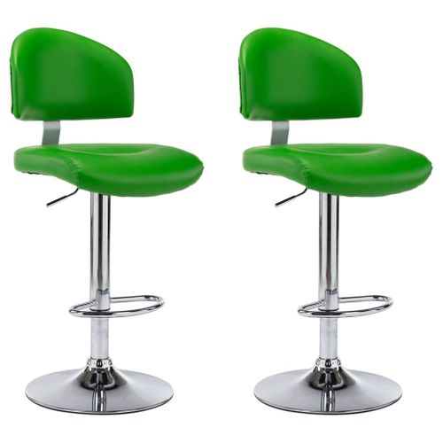Tabourets De Bar Lot De 2 Vert Simili