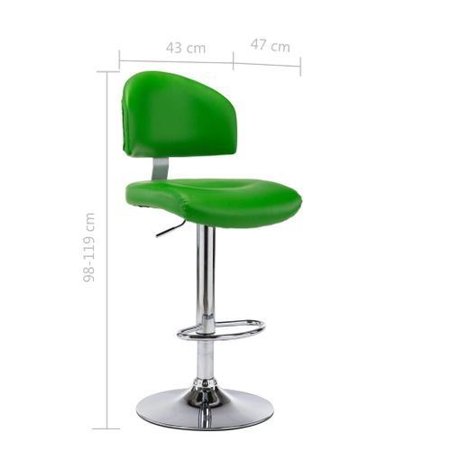 Tabourets De Bar Lot De 2 Vert Simili