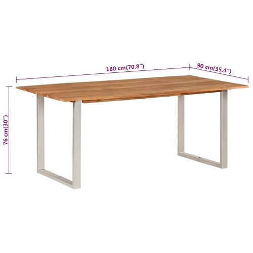 Table De Salle à Manger 180x90x76 Cm Bois D'acacia Massif