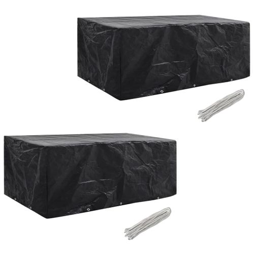 Housses De Salon De Jardin 2 Pièces Rotin 10 Oeillets 229 X 113 Cm