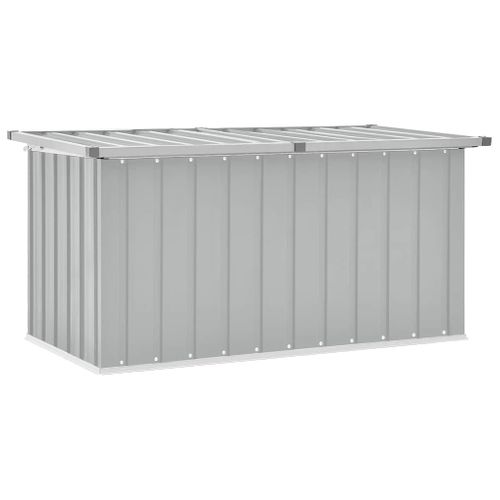 Coffre De Rangement Jardin Gris 129x67x65 Cm Acier Galvanisé