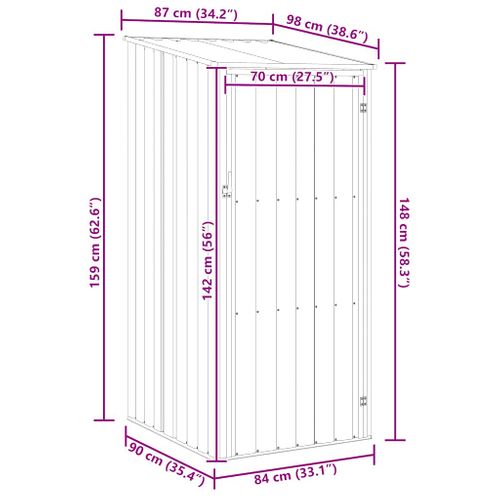 Abri De Jardin Vert 87x98x159 Cm Acier Galvanisé