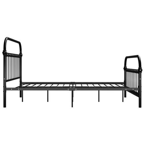 Cadre De Lit Sans Matelas Noir Métal 120x200 Cm