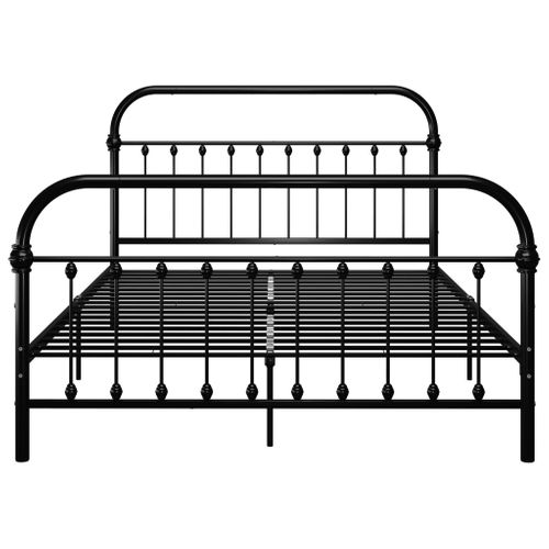 Cadre De Lit Sans Matelas Noir Métal 120x200 Cm