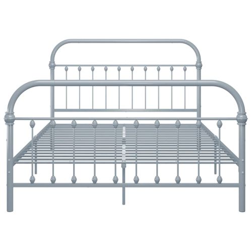 Cadre De Lit Sans Matelas Gris Métal 120x200 Cm