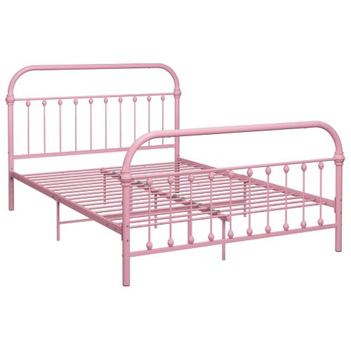 Cadre De Lit Sans Matelas Rose Métal 120x200 Cm