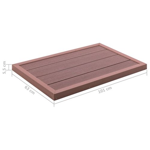 Élément De Plancher Pour Douche Solaire Marron 101x63x5,5cm Wpc