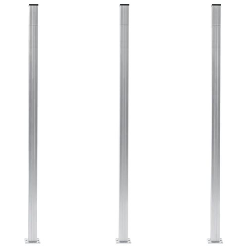 Poteaux De Clôture 3 PCs Aluminium 185 Cm