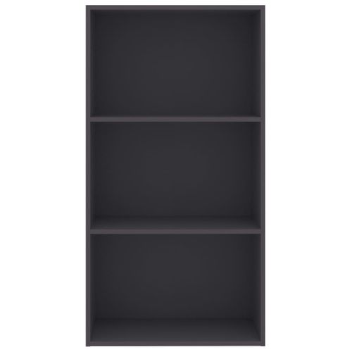 Bibliothèque à 3 Niveaux Gris 60x30x114 Cm Bois Contreplaqué