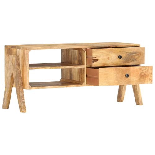 Meuble TV 97 X 35 X 47 Cm Bois De Manguier Massif