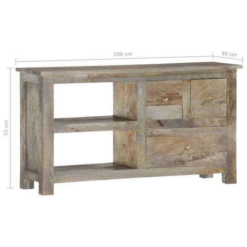 Meuble TV 100x30x55 Cm Bois De Manguier Massif