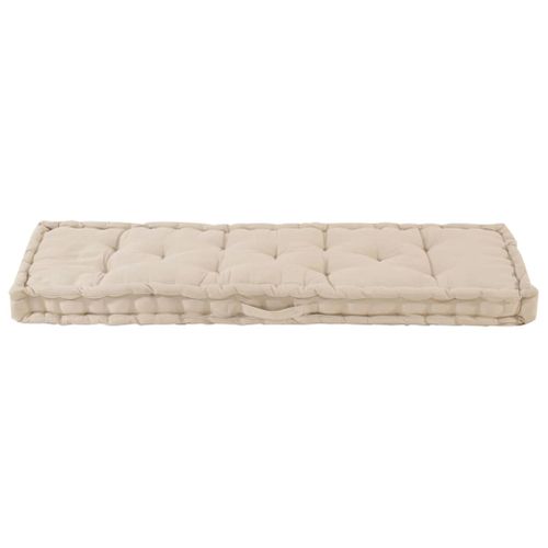 Coussin De Plancher De Palette Coton 120x40x7 Cm Beige