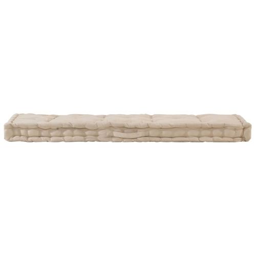 Coussin De Plancher De Palette Coton 120x40x7 Cm Beige