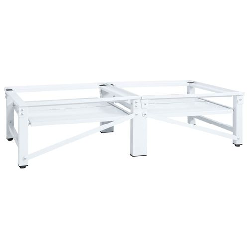 Socle De Lave-linge Et Sèche-linge Et Étagère Coulissante Blanc