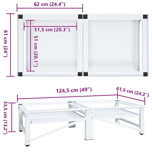 Socle De Lave-linge Et Sèche-linge Et Étagère Coulissante Blanc