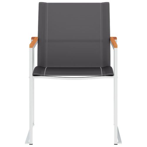 Chaises De Jardin Lot De 4 Textilène Et Acier Inoxydable Gris