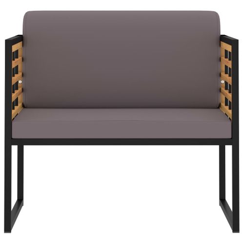 Chaises De Jardin Et Coussins Lot De 2 Bois D'acacia Gris Foncé